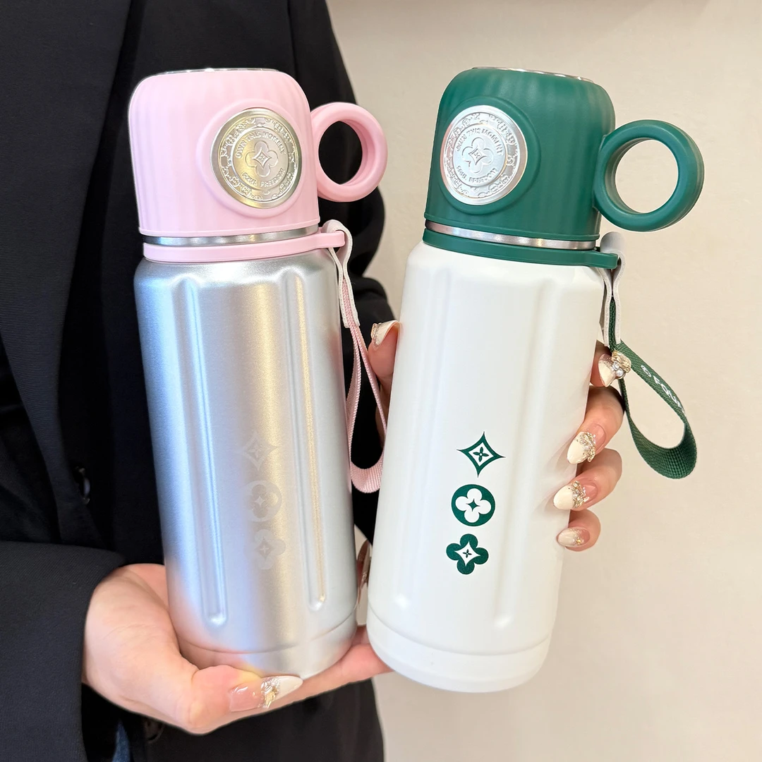 轻奢保温杯316不锈钢带盖泡茶杯男女生高颜值大容量户外便携水壶