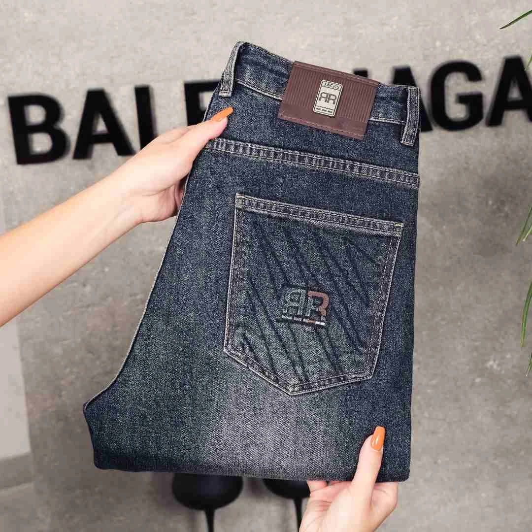 【杰克森1】2025高端轻奢小直筒男士牛仔修身弹力百搭休闲长裤