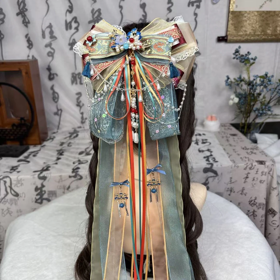 【敦煌绮梦】异域风国风发夹多层次蝴蝶结发饰头饰汉服弹簧夹