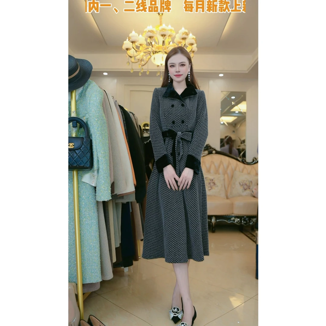 梦想服饰高档时尚连衣裙2025秋冬季新款收腰显瘦女装裙6310