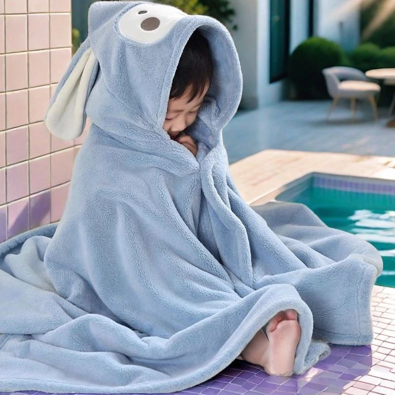 儿童浴巾带帽浴巾洗澡儿童新生披风宝宝柔软连帽斗篷吸水浴袍可穿