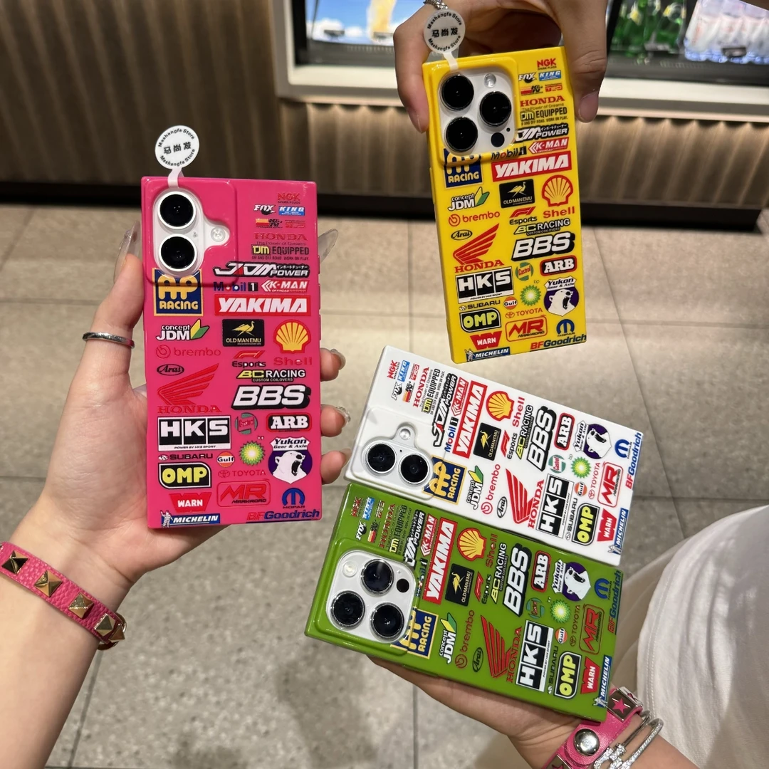 汽车标签冰晶方块适用苹果16pro/15promaxiPhone14手机壳13/12