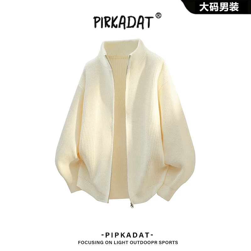 Pirkadat小众简约休闲宽松百搭衬衫男秋季新款肌理感保暖针织外套