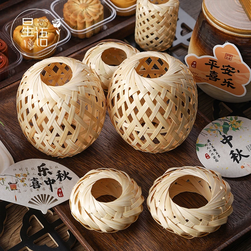 【星语】中秋节手工竹编系列竹片编织灯笼鲜花束包装材料礼物礼品