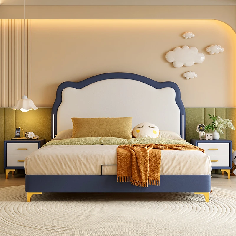 儿童床男孩现代简约1.5米卡通床储物床单双人床1.8米小孩床