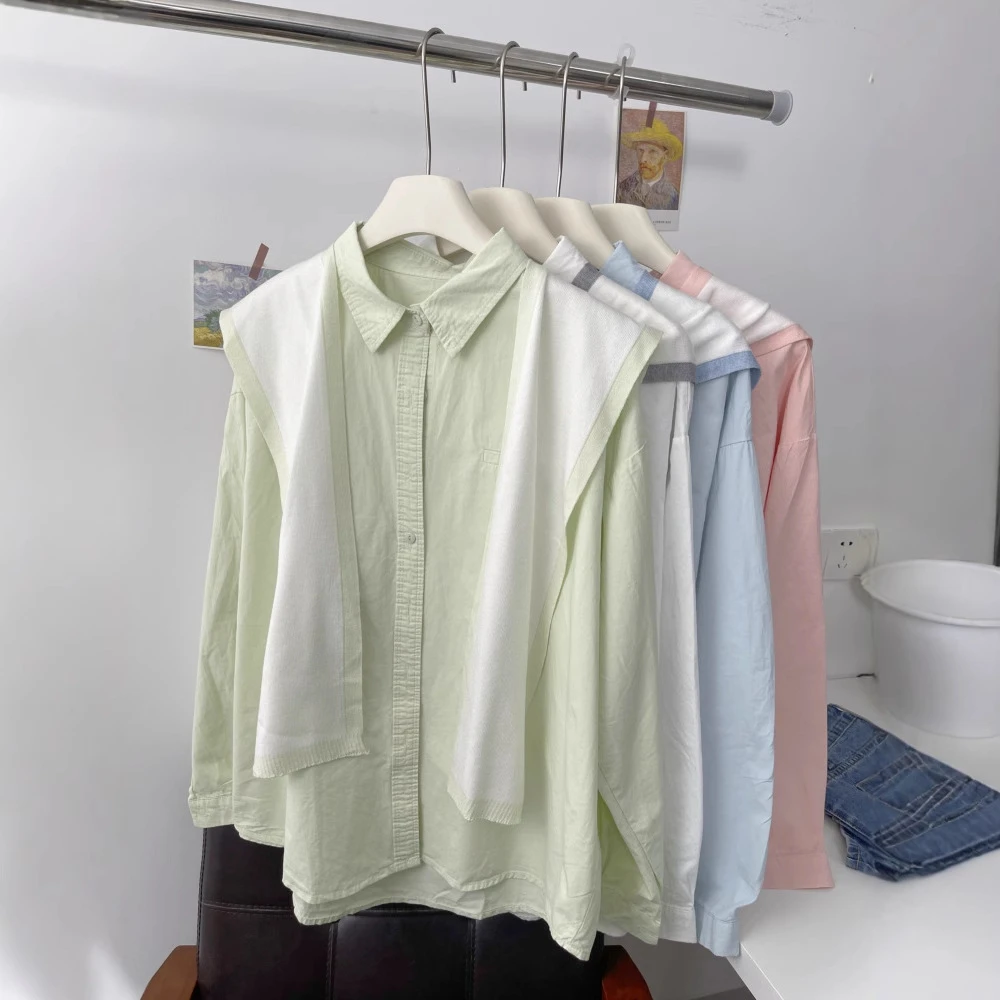 2025年春夏休闲宽松衬衫女款上衣设计感小众复古显瘦开衫外套5271