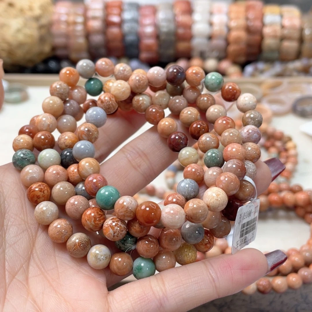 硅化珊瑚（珊瑚玉）手链未镶嵌波****0732