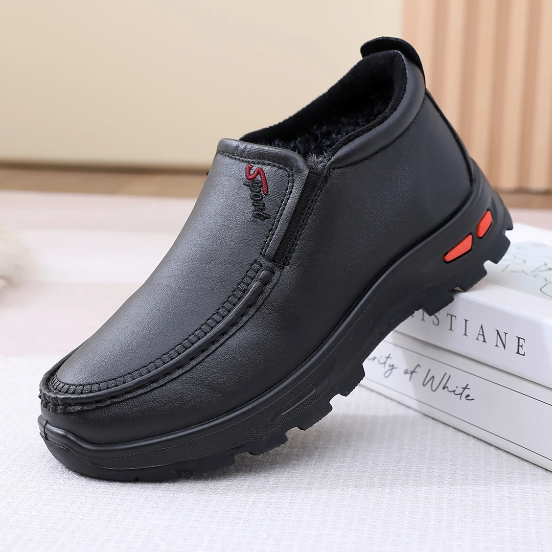 老北京布鞋男冬季棉鞋防水保暖加绒中老年爸爸鞋高帮防滑老人棉靴