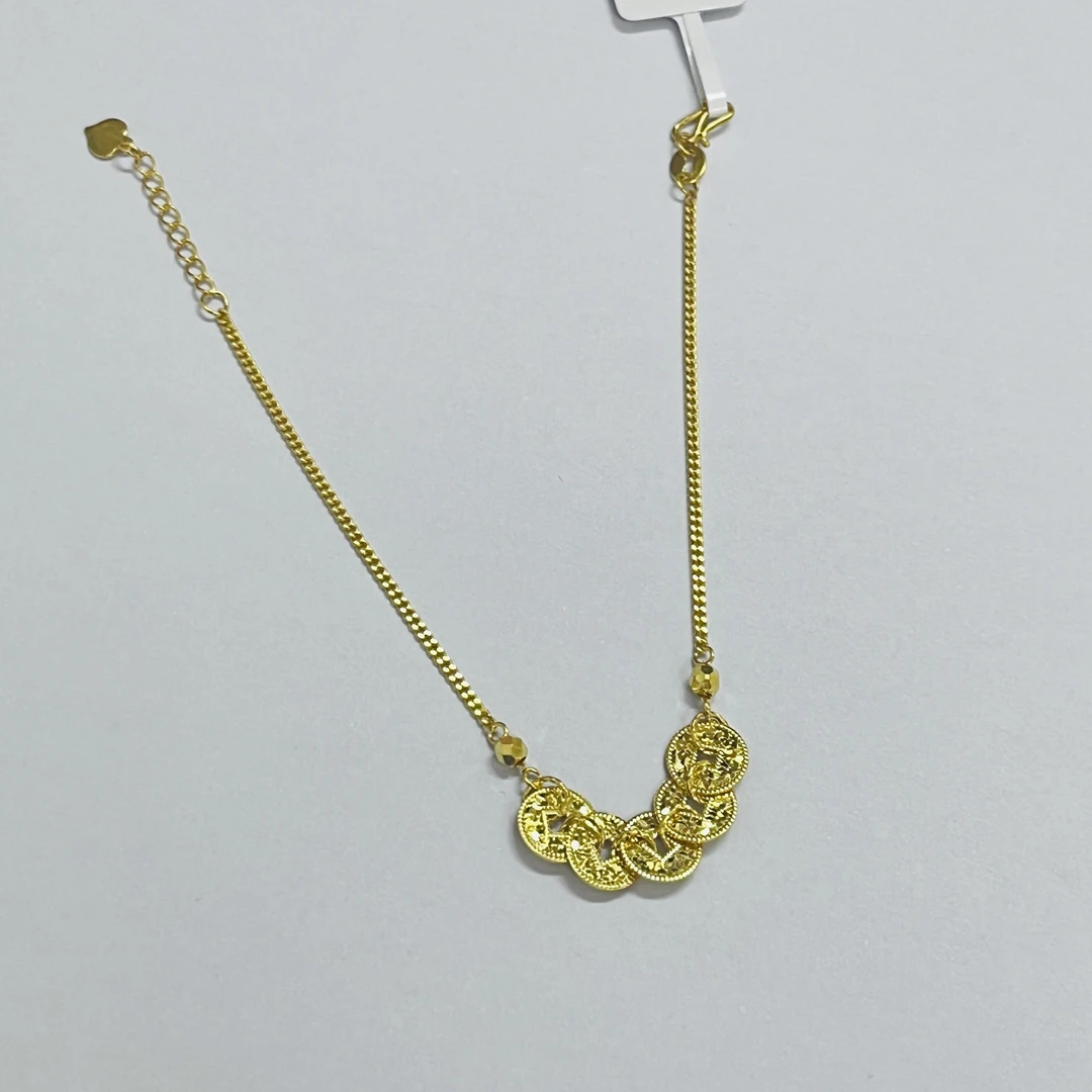 【旺旺金选】 足金999 5G  蹦迪五钱币手链 3.6