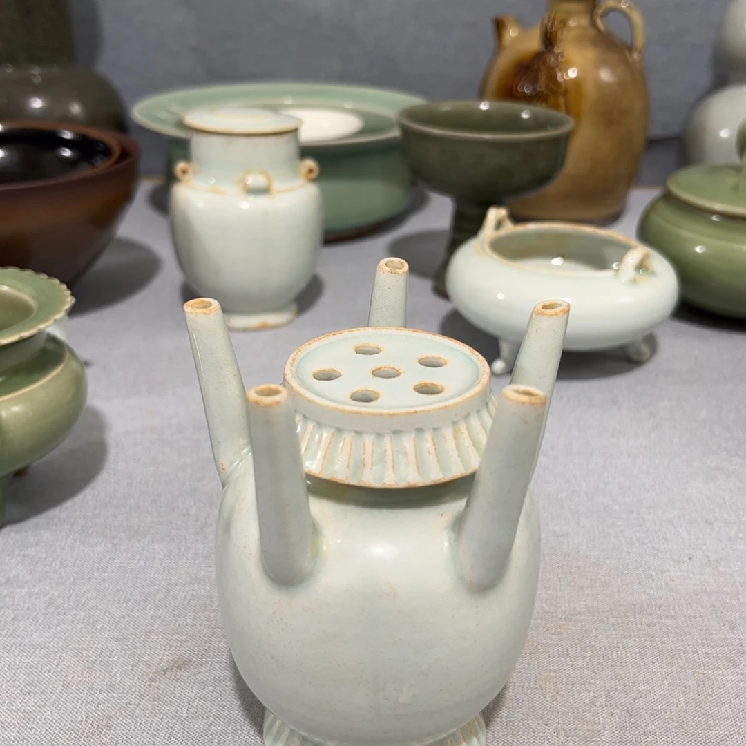 火***狐摆件湖田窑五管的罐子