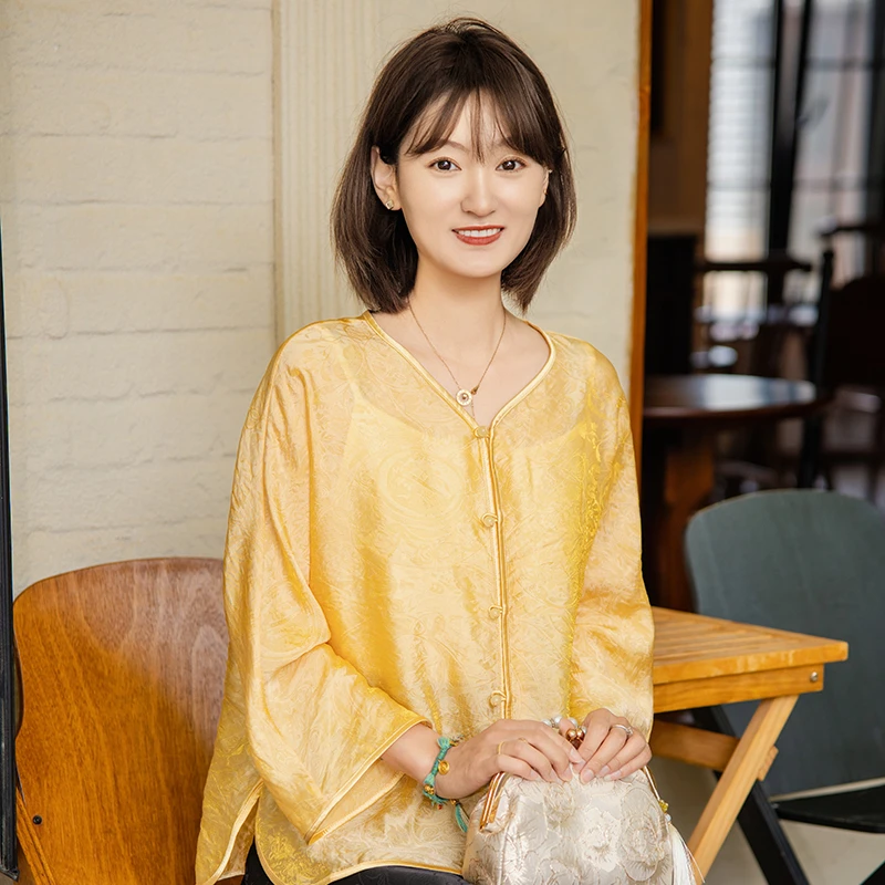 明羽织造【丝阙·流莹】新中式人丝提花汉服开衫外搭早秋新款上衣