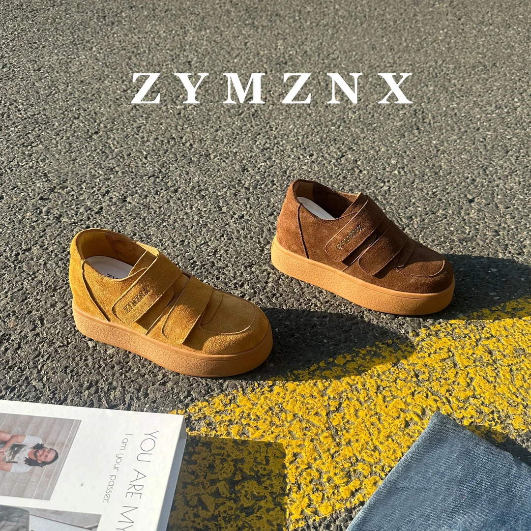 【平增高7.5cm】慵懒风新款时尚勃肯圆头魔术贴懒人百搭女鞋R071