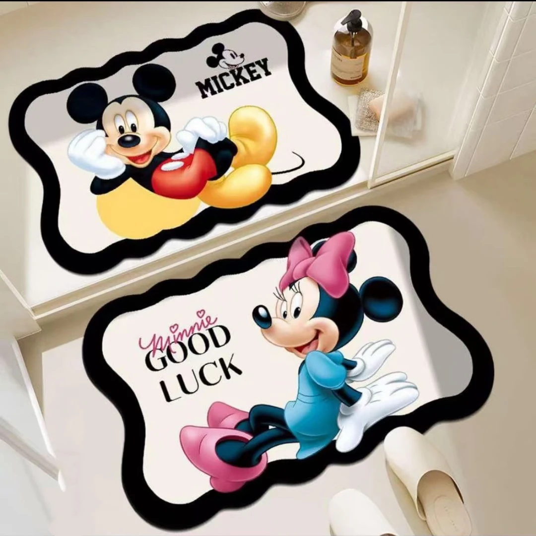 两条装 卡通40*60厘米硅藻泥底 新款卡通吸水可爱风格脚垫