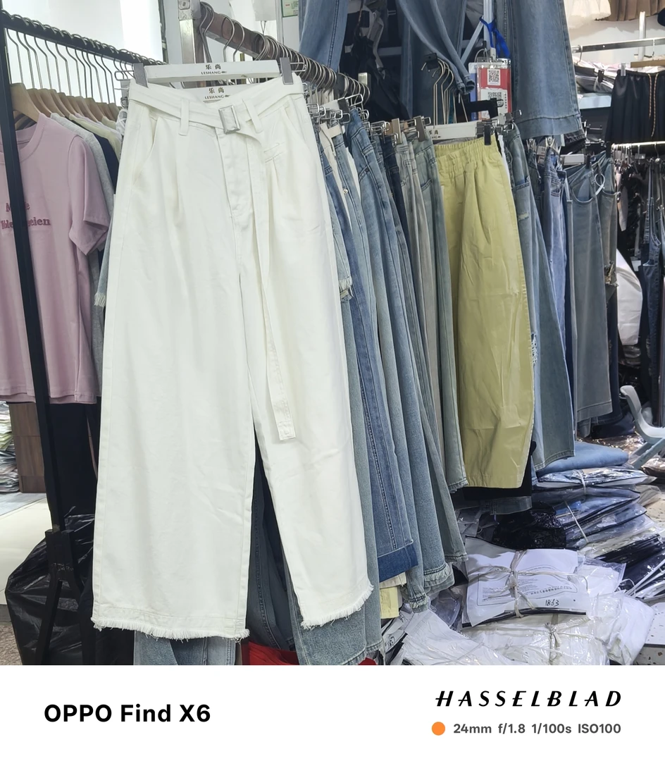 高腰绑带设计复古风直筒阔腿牛仔裤显瘦休闲百搭九分裤