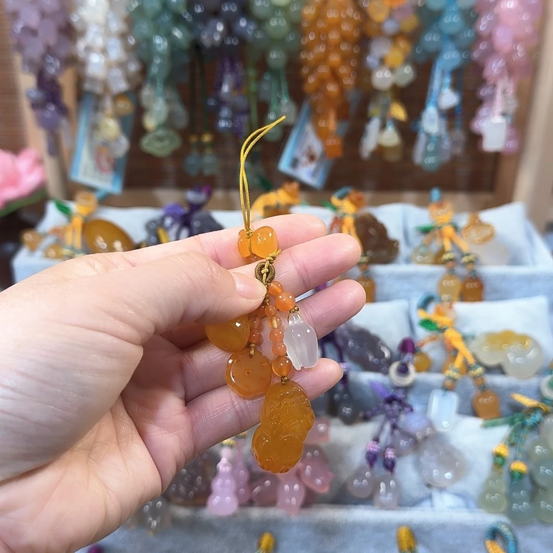 玛瑙/玉髓手机挂件未镶嵌
