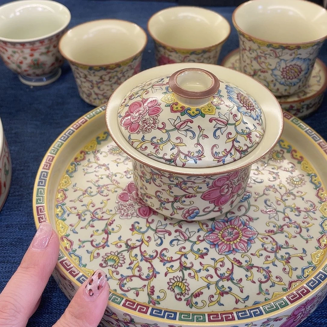 陶景德陶瓷盖碗茶具