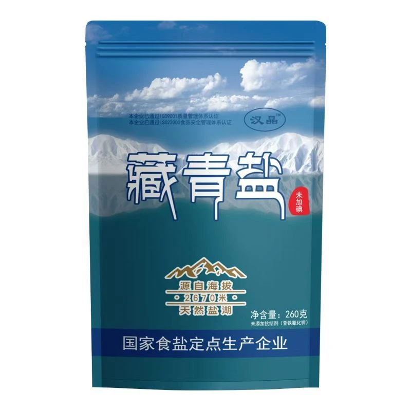 正宗青海湖藏青盐高纯度食用盐不含抗结剂无碘家用