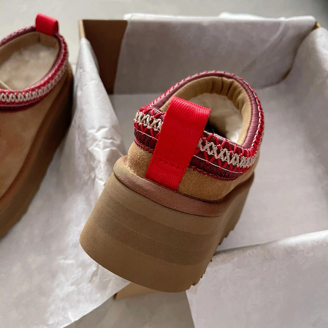 【高品质】桑坡厚底民族风雪地靴男女2025新款外穿休闲包头半拖鞋