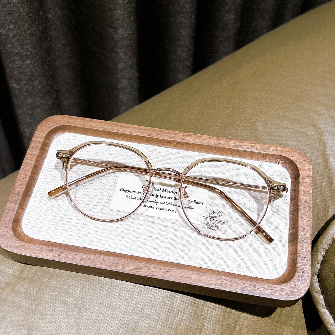 【8152】冷绿金猫眼近视眼镜框女款显白素颜显脸小光学镜架