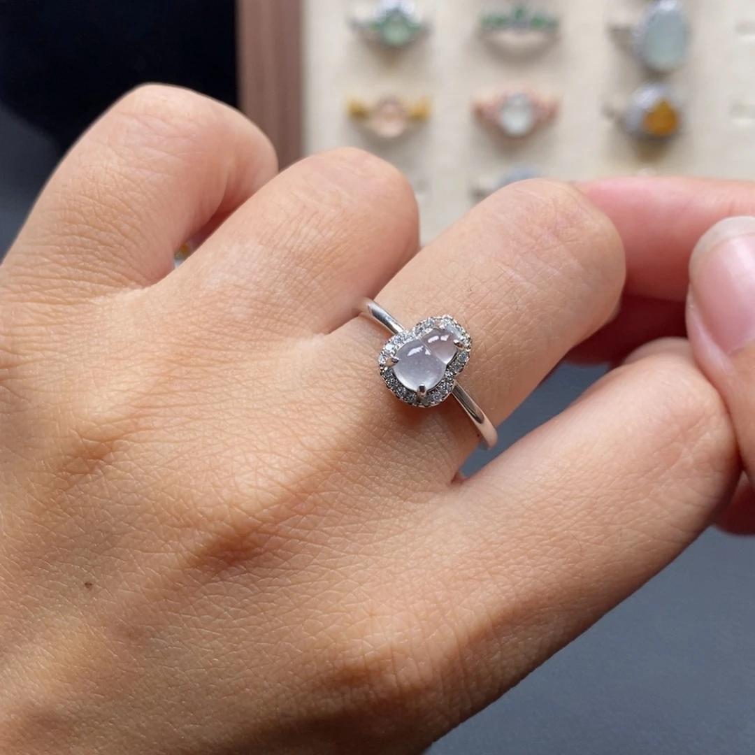 翡翠银S925镶嵌戒指