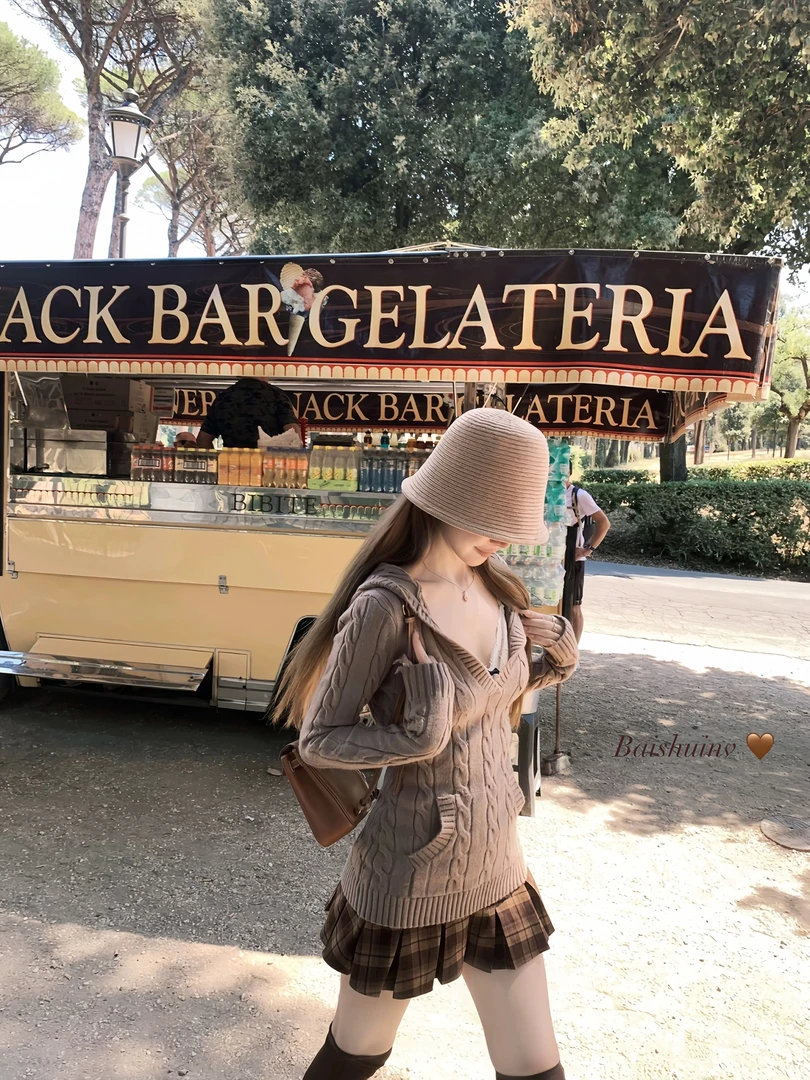 305-1秋季新款韩系复古学院风减龄气质辣妹修身显瘦针织长袖毛衣