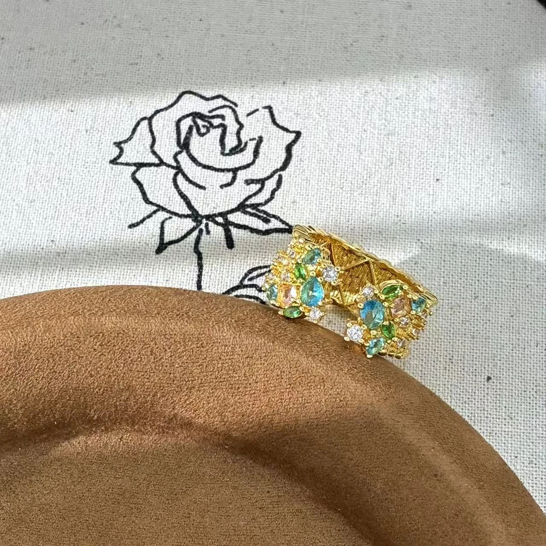 铜合金戒指  远远（YY683）开口轻奢气质百搭简约