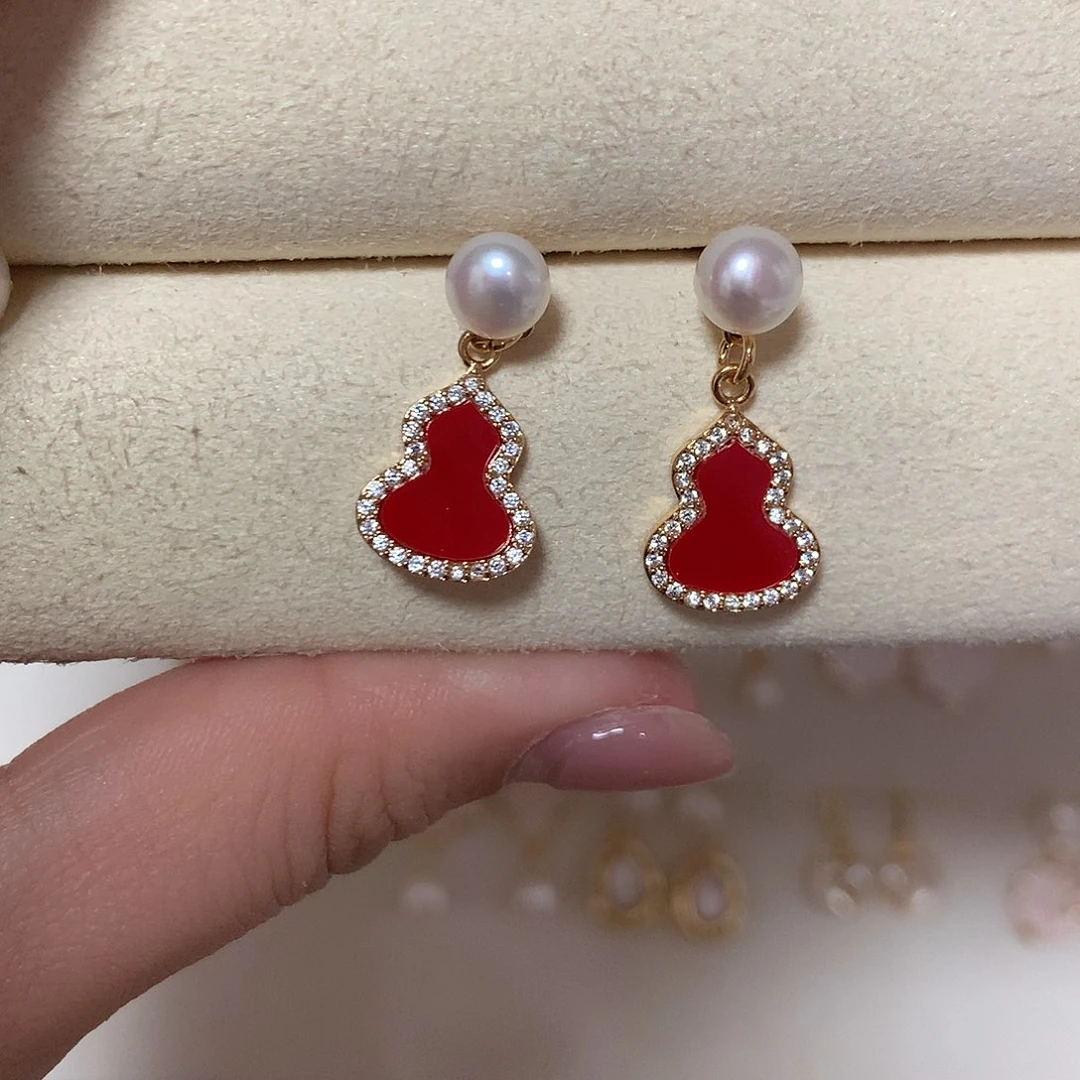 淡水珍珠耳饰合金