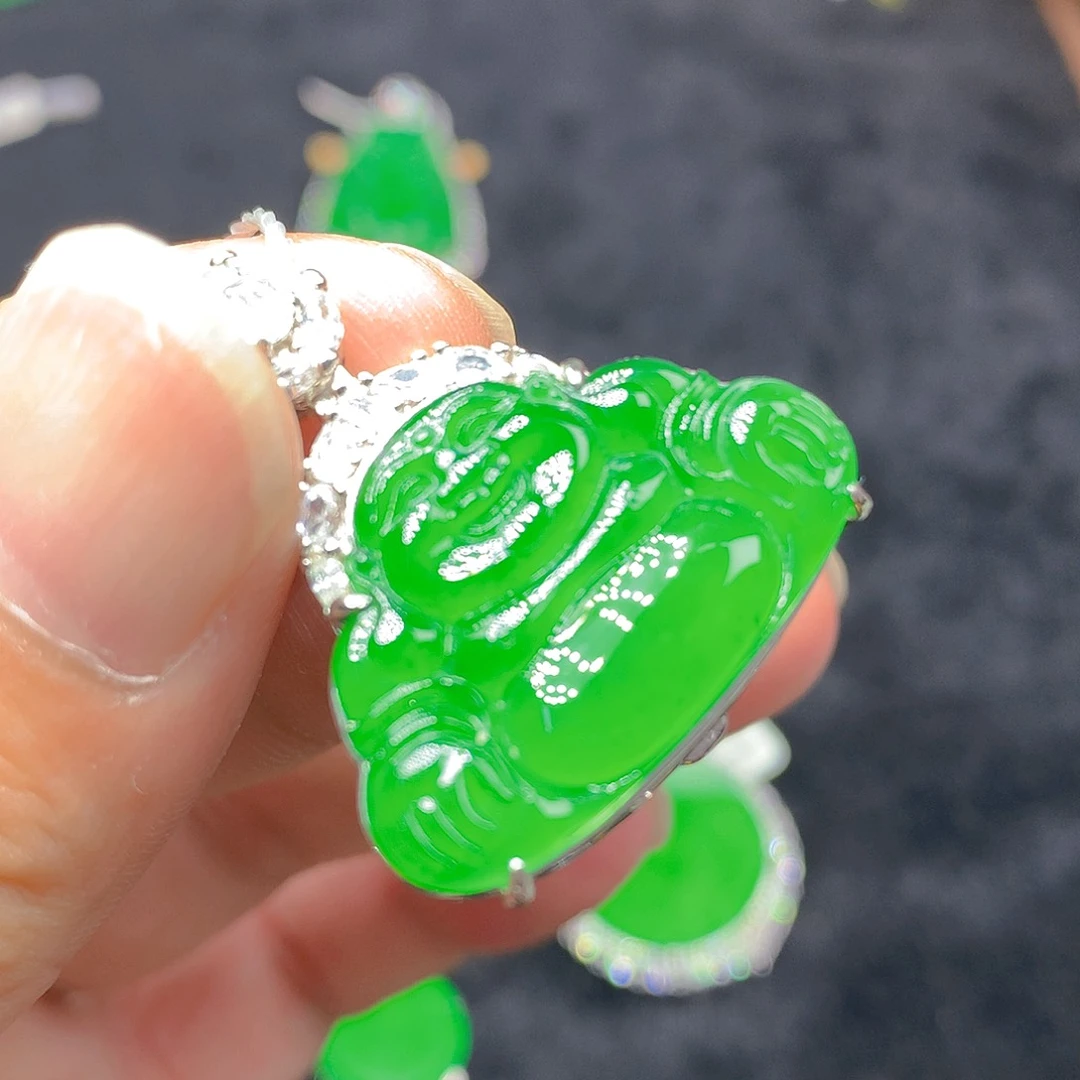 翡翠银S925镶嵌颈饰我