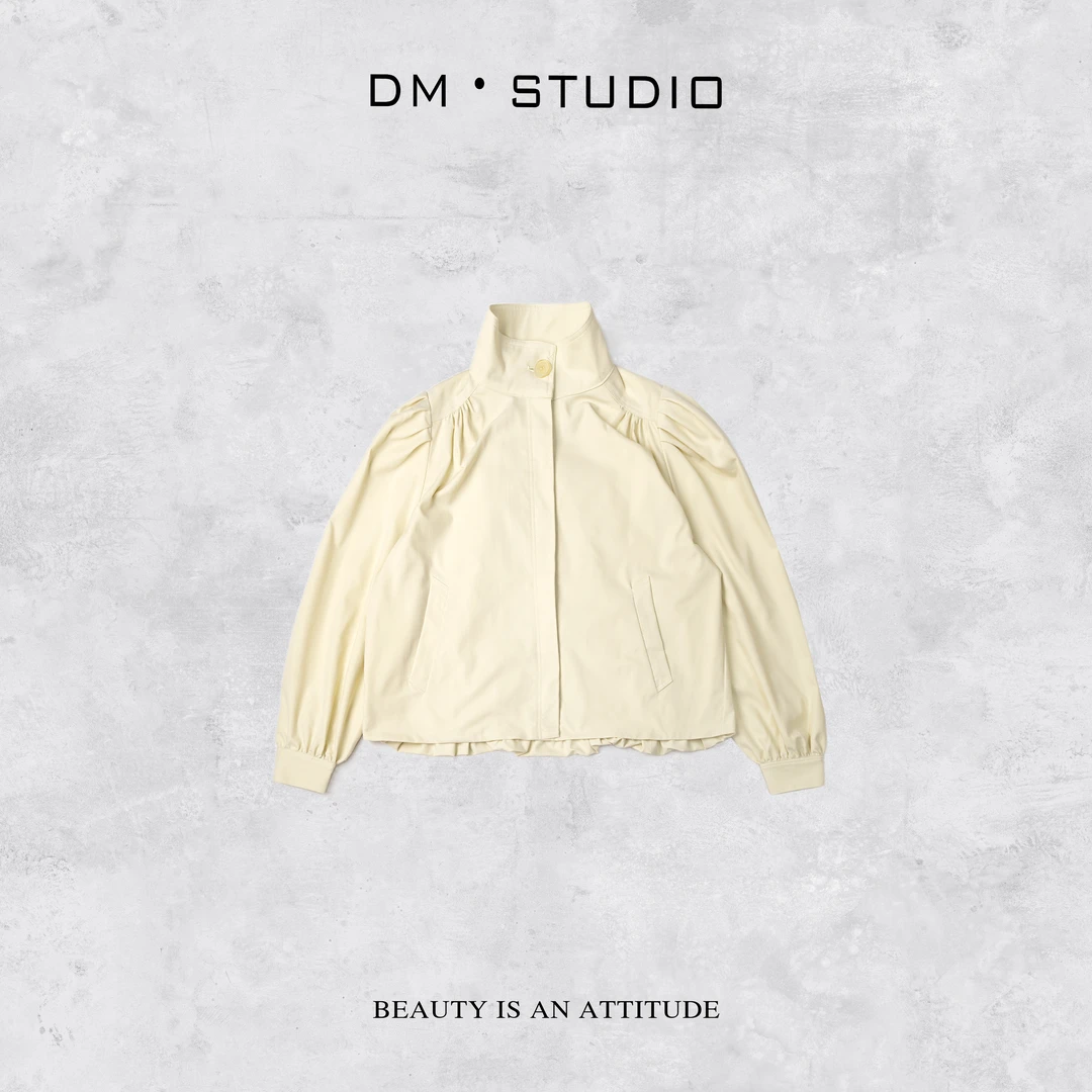 DEDM-DM•STUDIO/法式气质减龄极简风高级感立领衬衣外套（Z38130）