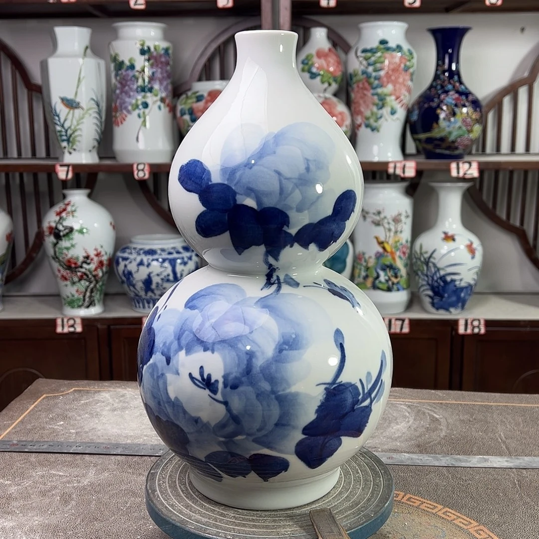 摆件陶景德镇陶瓷葫青牡