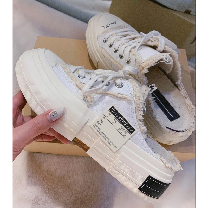 精工溯源 ~2025新款休闲帆布鞋厚底增高网红乞丐鞋男女同款夏季潮