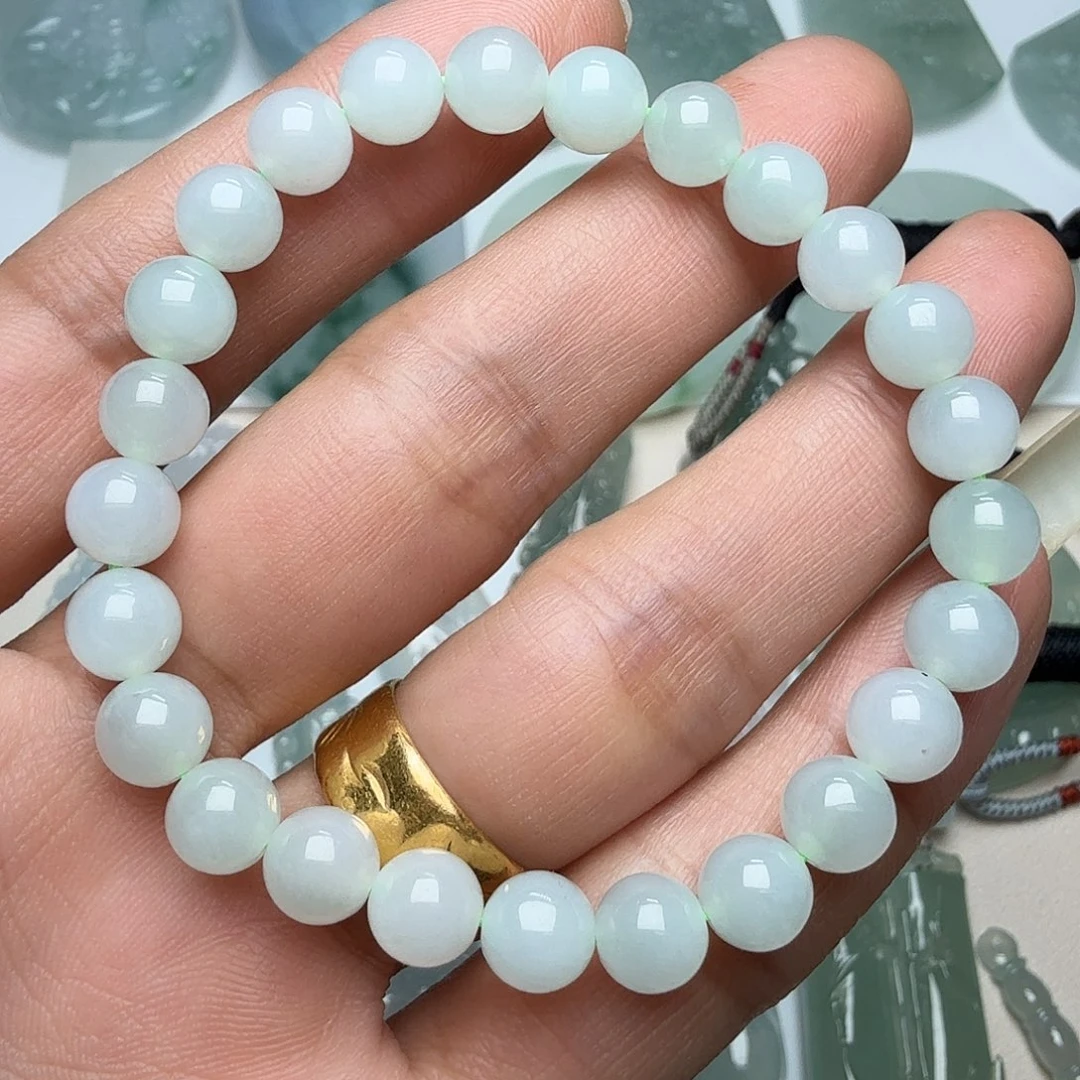 翡翠未镶嵌颈饰天然缅甸翡翠A货冰种手串