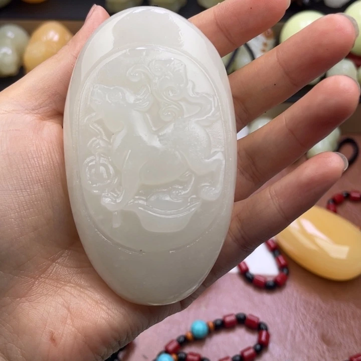 瀚***爷石材天然古青石手把件