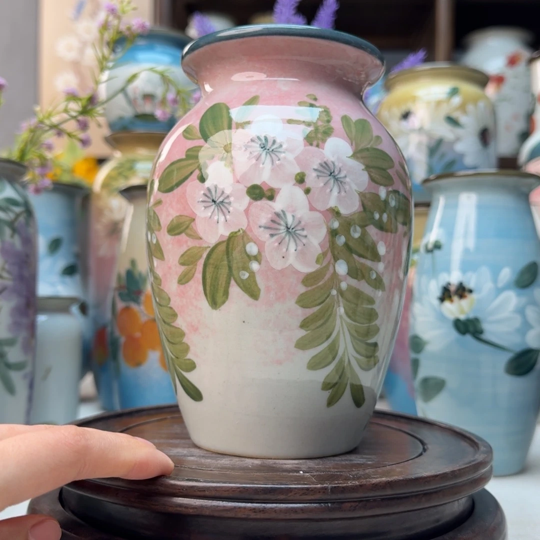 摆件景德镇陶瓷手绘花瓶摆件无孔