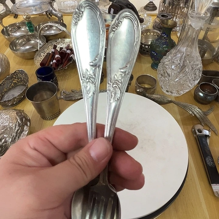重***牌贵金属欧洲中古老物件勺叉