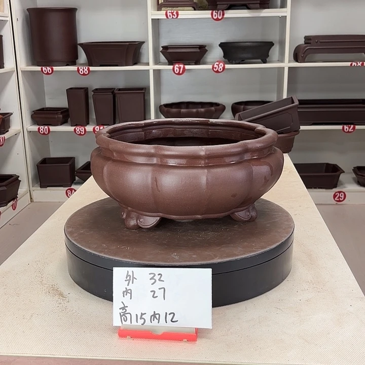 紫砂花盆菱形南瓜