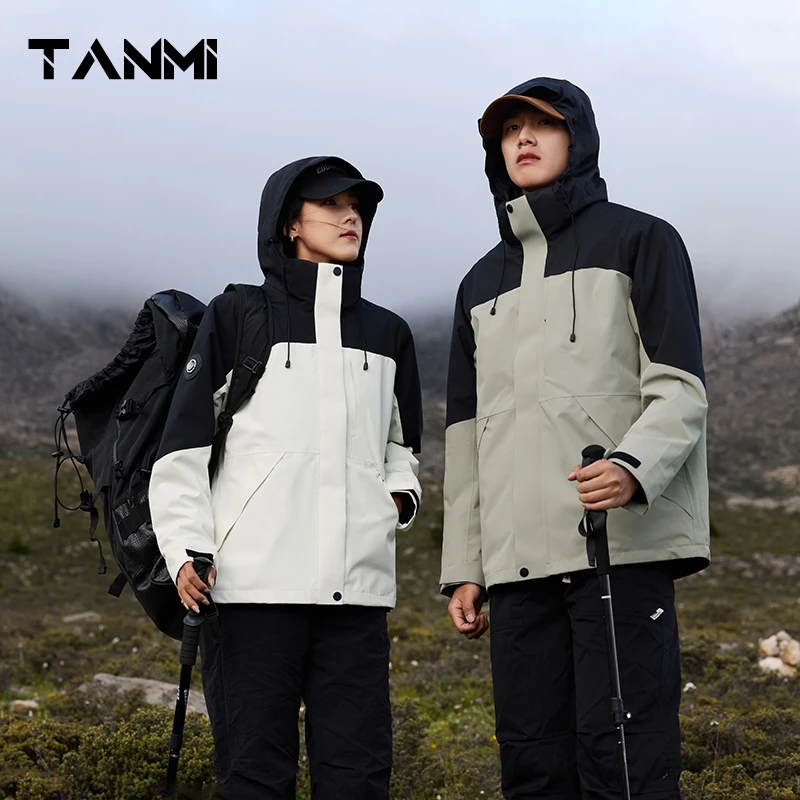 探觅【热封全压胶】新国标高端三合一专业户外防风防水冲锋衣可拆卸