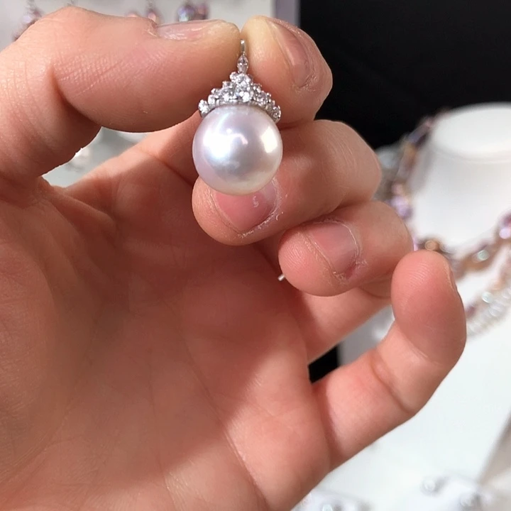 淡水珍珠项链银S925镶嵌兜***糖