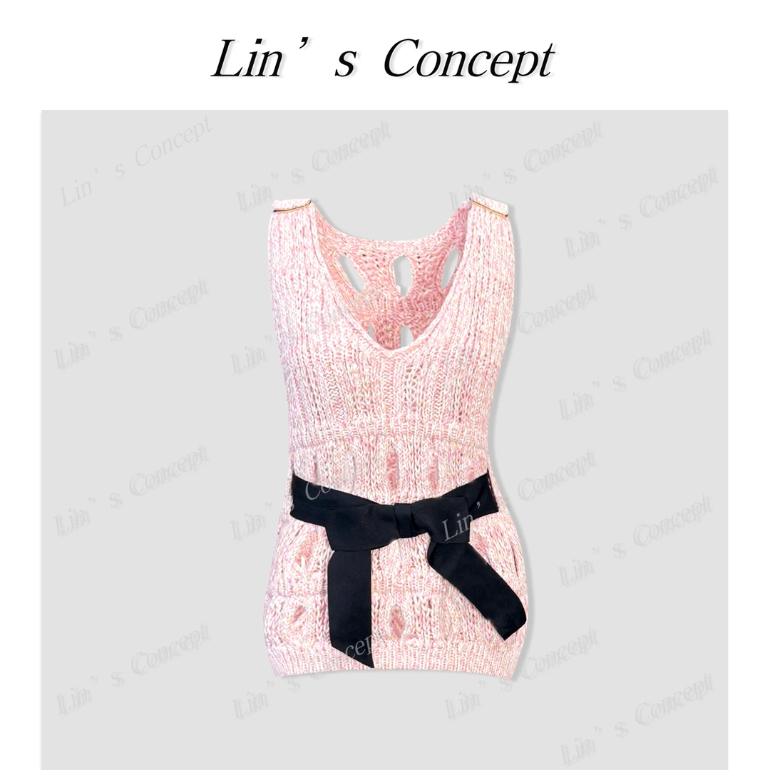 【Lin's concept】设计师款重工镂空钩花无袖上衣 DL2405699