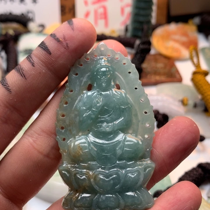 翡翠未镶嵌颈饰保真天然a货翡翠