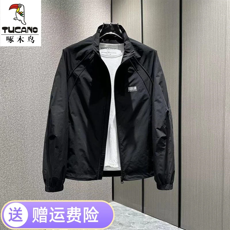 啄木鸟高档男士外套春秋新款2025爆款帅气潮牌宽松休闲立领夹克男