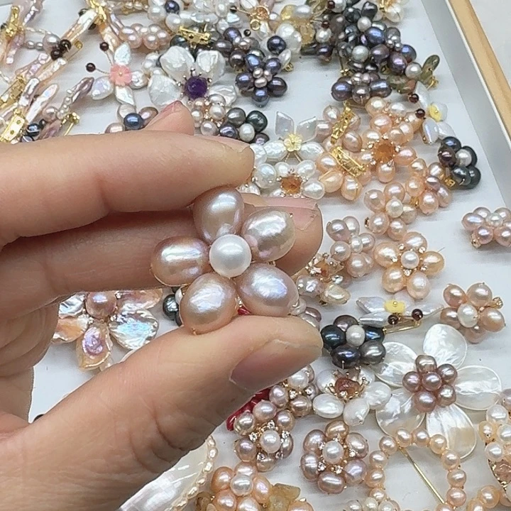 淡水珍珠发饰未镶嵌