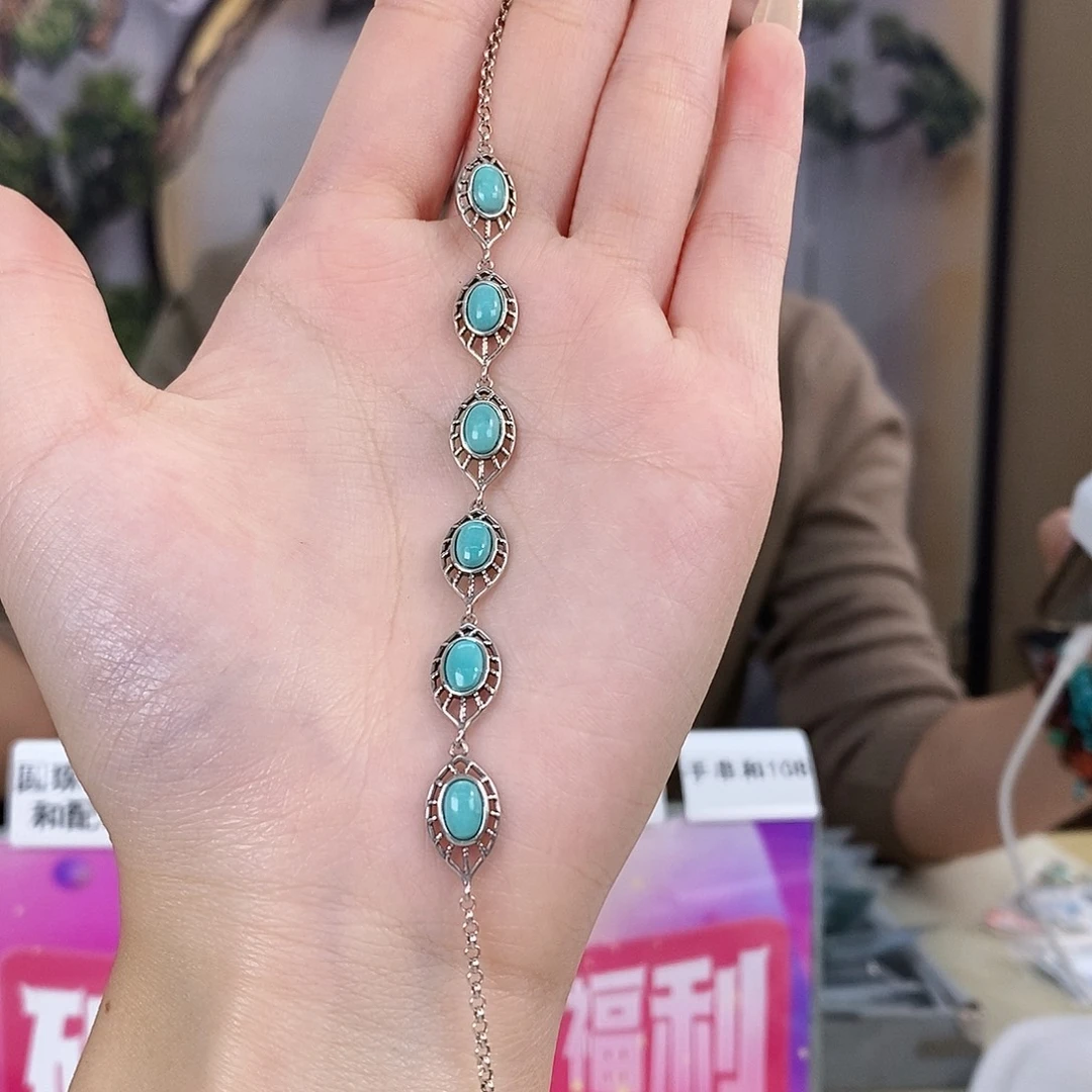 绿松石银S925镶嵌珠宝奇石