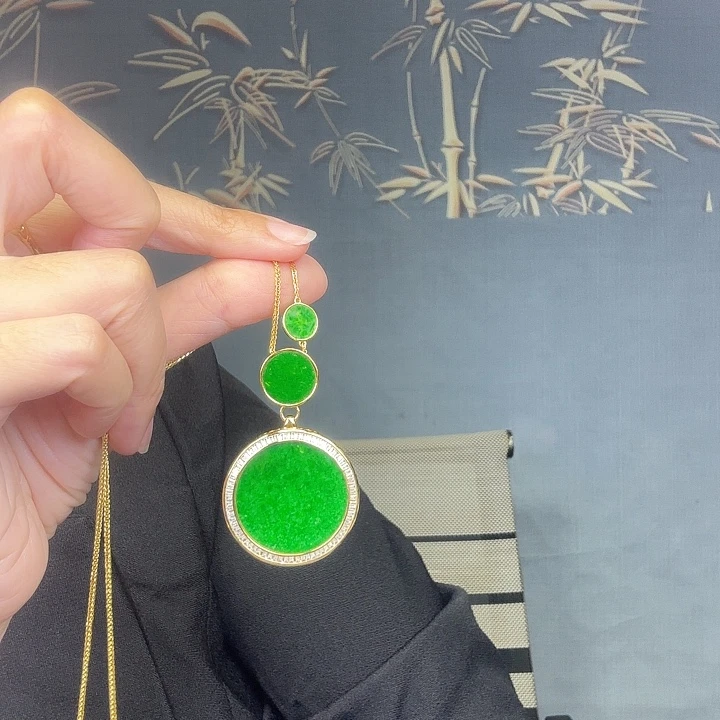 翡翠银S925镶嵌吊坠(赠链)特价