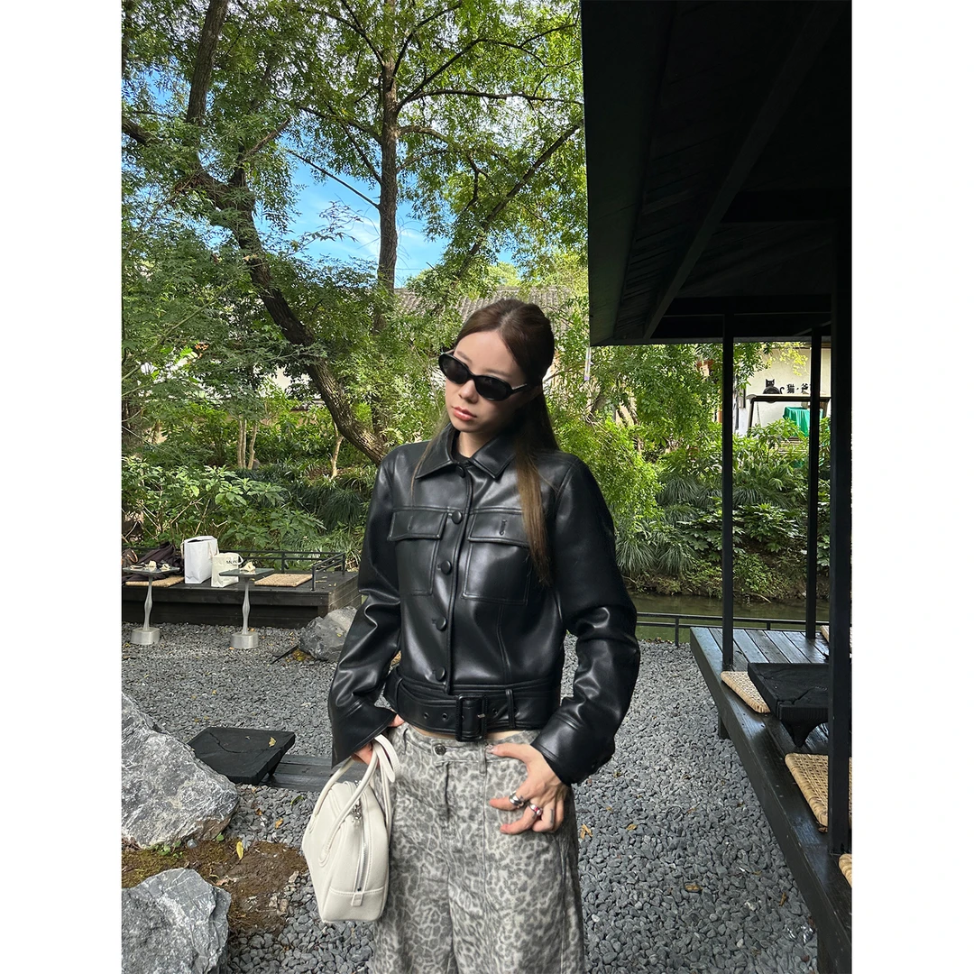 DYANGJUN【休斯顿街区】 秋季新款高级感皮衣短外套