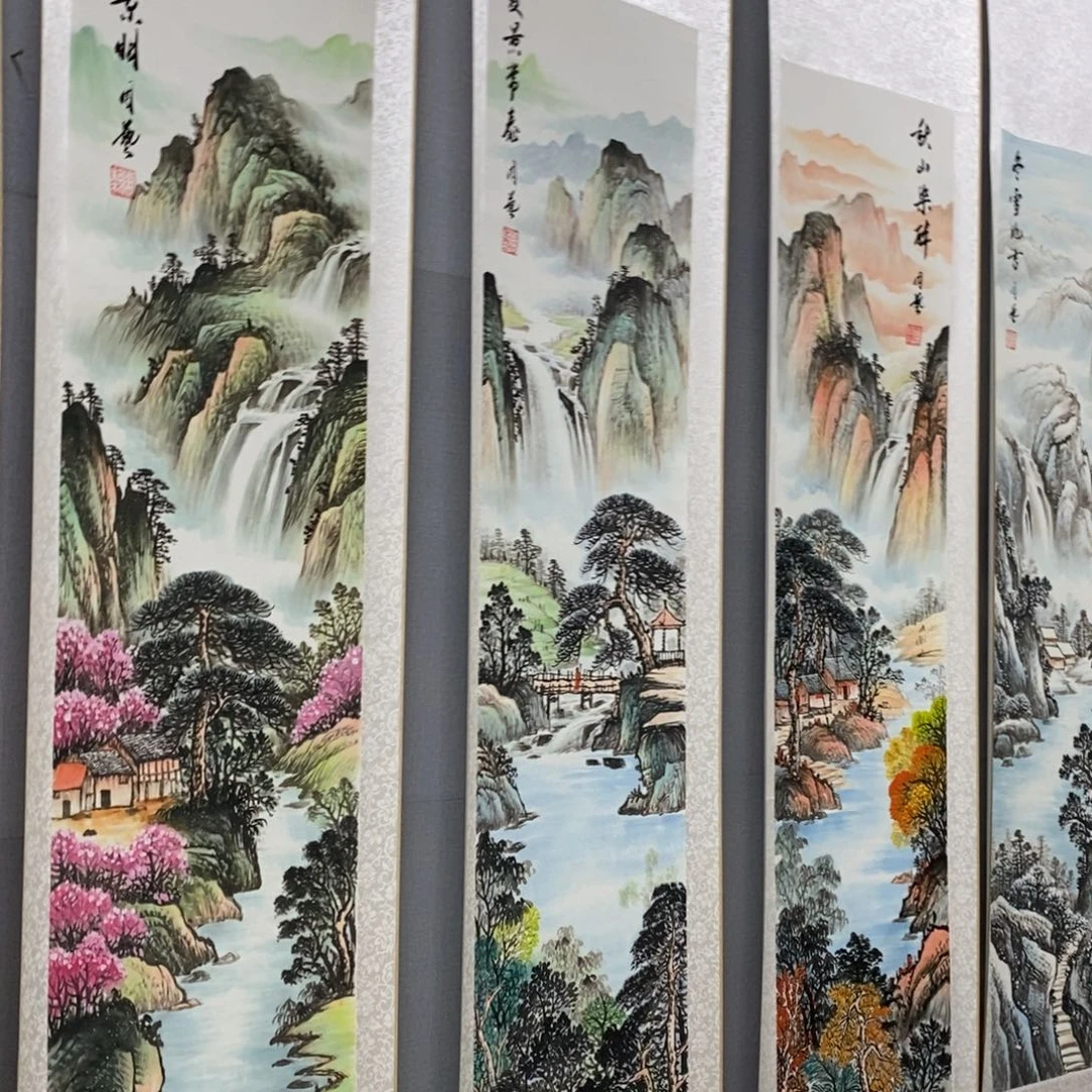 国画手绘带装裱和运险w