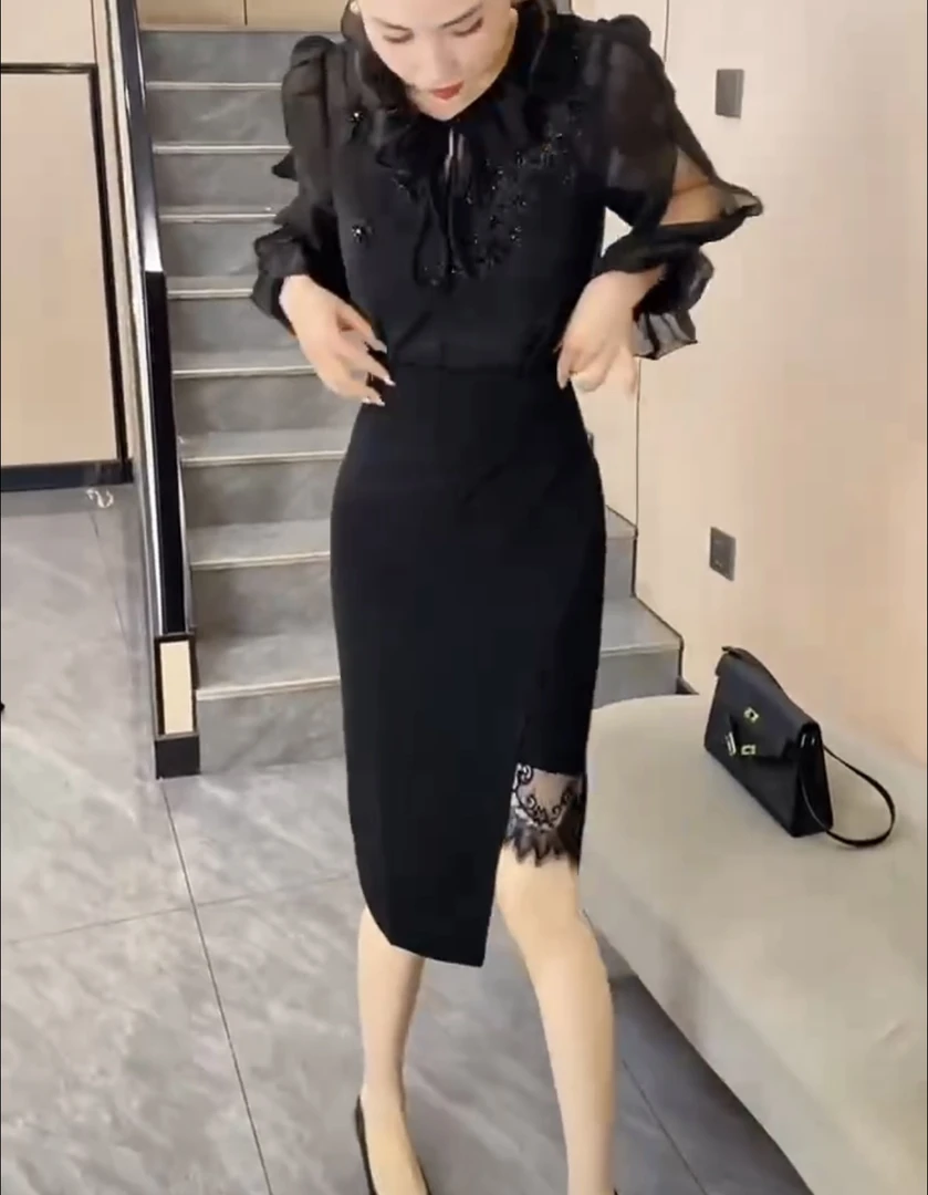 新款时尚气质洋气百搭上衣不规则半身裙女装