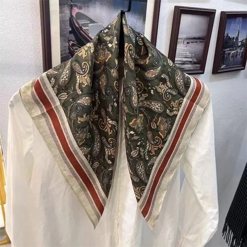 （羽毛腰果）新款方巾65*65左右围巾