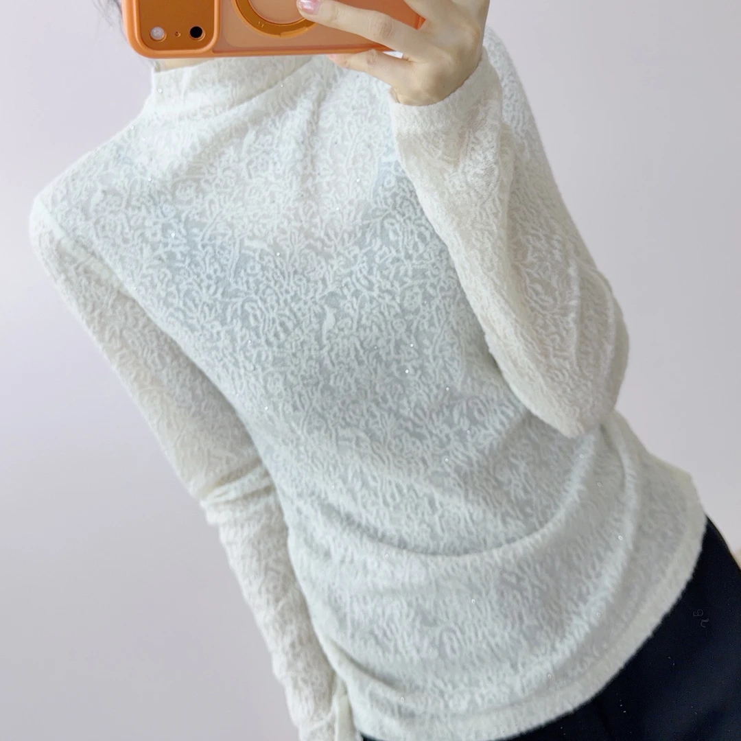 【专柜同步在售】2026年春季新款时尚气质羊毛打底衫743/GJ