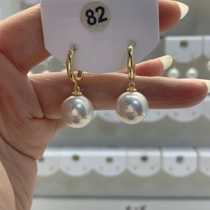 淡水珍珠耳饰银S925镶嵌妮**宝